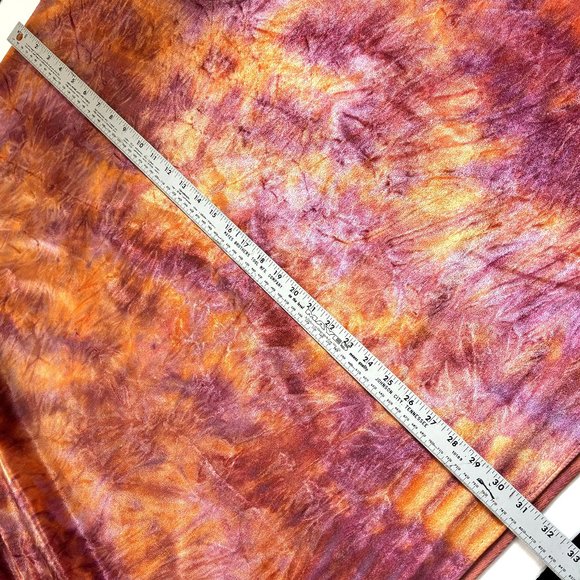 Poly Velvet Tye Dye 2 yrds Soft Purple Orange yellow Vtg - Picture 6 of 8